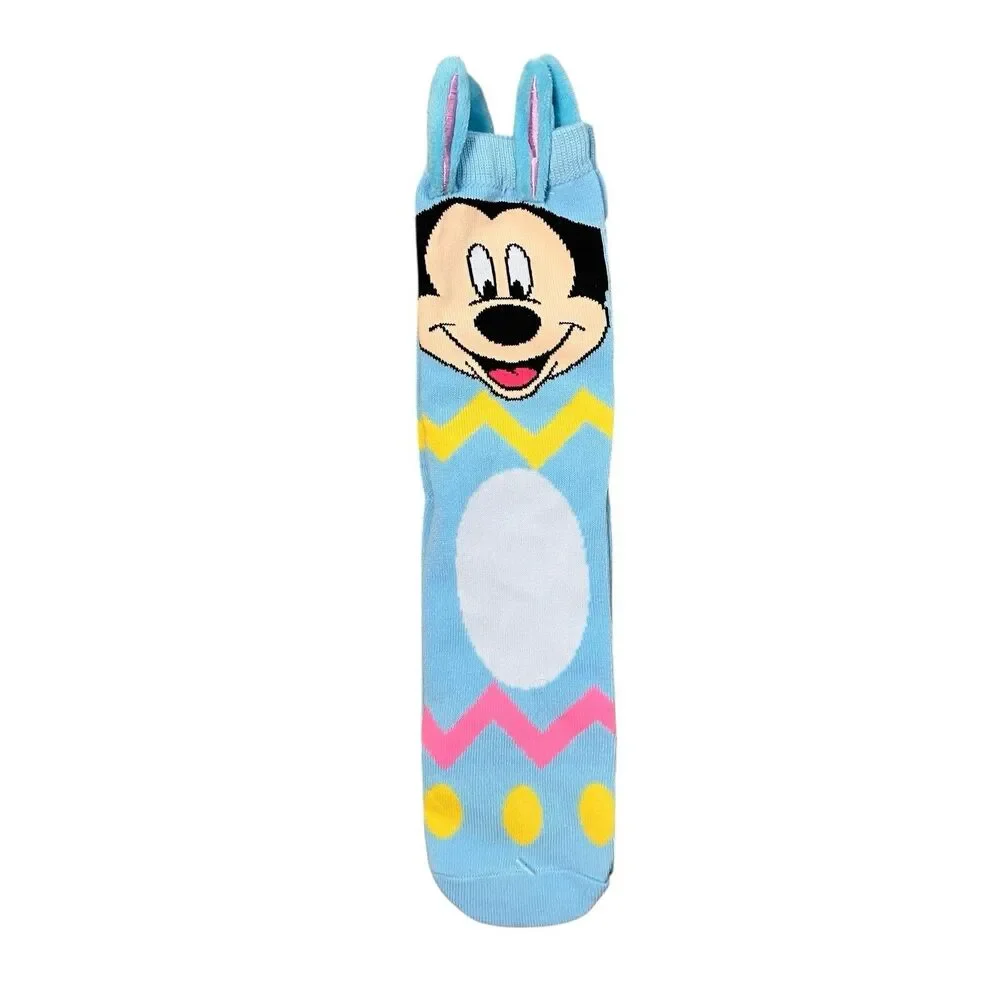 Disney Parks Socks Adult Blue Mickey Mouse Easter Bunny Egg Hunt‎ Unisex Novelty